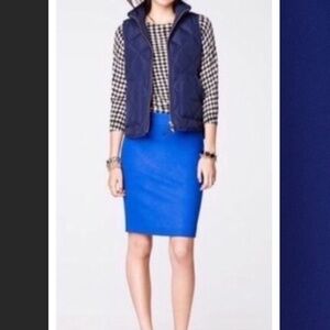 J. Crew Royal Blue Knee Length Wool Pencil Skirt